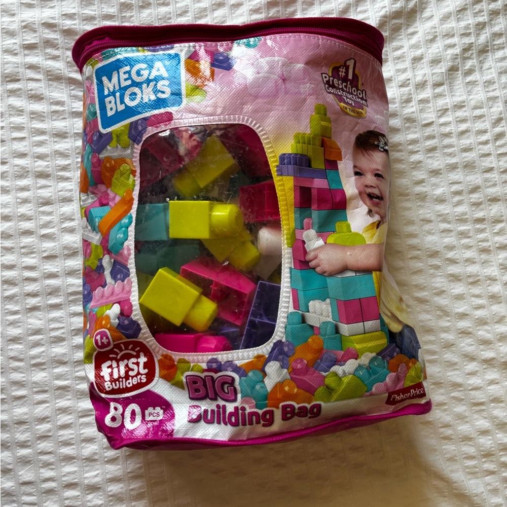 Mega Bloks First Builders Big Building Bag — Pink Blocks Set